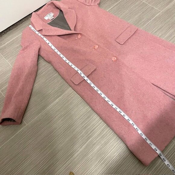 Helene Berman Longline Pink Three Button Wool Blend Car Coat Size Small - Picture 14 of 14